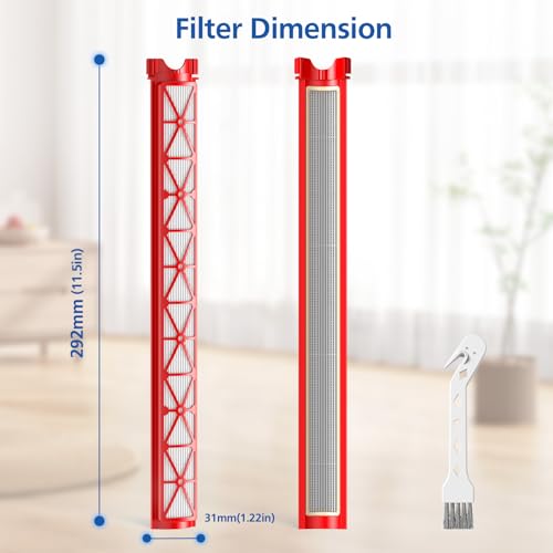 Image of LINNIW 2 Pack SV50 Filter for PencilVac Fluffycones Cordless Vacuum | Vac Filter Replacement Parts with 1 Cleaning Brush
