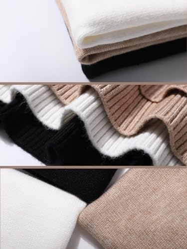 Image of YKR Women's Turtleneck Sweater Chunky Long Sleeve Knitted Pullover High Low Hem Trendy 2025 Fall Winter Basic Jumper Top