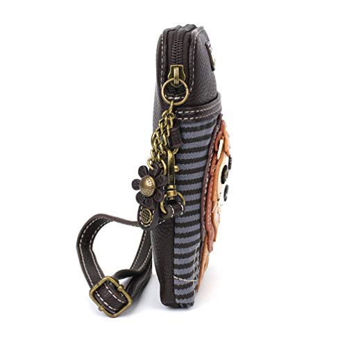 CHALA Cell Phone Crossbody Purse-Women PU Leather/Canvas Multicolor Handbag with Adjustable Strap - Lion - blue stripe3