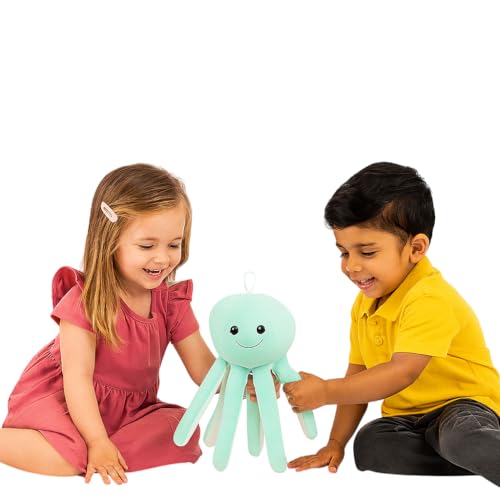 Image of Green Octopus Plush Soft Toy for Kids - 30cm Stuffed Animal | Cute & Cuddly Sea Animal Toy for Boys & Girls | Birthday Gift