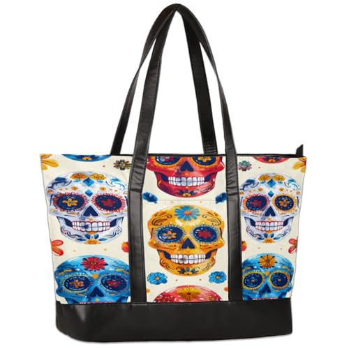 PU Leather Tote Women Weekender Bag Shopper Handbag Travel Purse, Laptop Tote Bags with Zipper