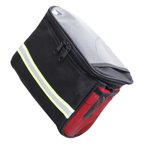 取り外し可能なショルダーストラップ付き自転車ハンドルバッグ大容量のフロントストレージポーチサイクリングと電話アクセス自転車ハンドルバッグ付きショルダーストラップ