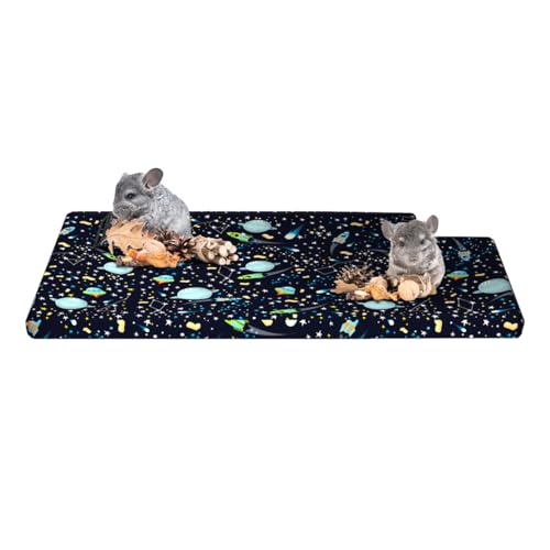 YKD Ferret Cage Liners for Ferret Nation & Critter Nation Cages, Waterproof Chinchilla Cage Accessories, Washable Bedding, for Ferrets, Chinchillas, Rats (Starry Black, Top Pan Liner)