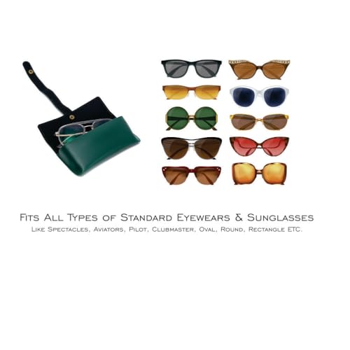 Image of AICA Personalised Name & Charm Leather Sunglass Case Cover for Men & Women | Hard Case Eyewear Cover
