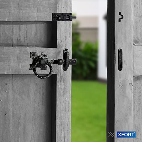 XFORT Smithy's Range Rope Ring Gate Latch Pack, Black Antique Finish Ring Gate Latch - Image 4
