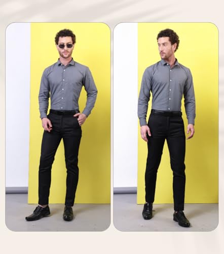 Image of CONTRARY Men's Pure Cotton Solid Stylish Casual & Formal Wear Shirt | Stylish Regular Fit Full Sleeve Comfortable Office Party Trendy Shirt - Multi Color
