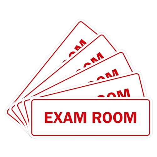 Signs ByLITA Standard Exam Room Sign (White/Red) - Large 5 Pack