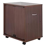 （JAJAN） 鍵付き 押入れ収納 同人誌ワゴン 〔 両面収納 〕 ブラウン ［ 扉付きブックワゴン ][ キャスター付き ][ 同人誌専用 ケース ][ 本棚 デスクサイド ][ 同人誌 収納 ][ B5 用 ]DSW-T60B