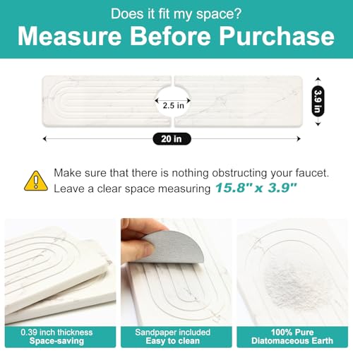 Fregadero de cocina limpio con el protector de encimera de diatomita absorbente 4