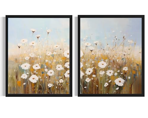 Cuadros de flores silvestres para dar luminosidad y vida a paredes vacías de dormitorios