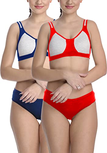 Image of StyFun Cotton Blend Sports Sets, Lingerie Set for Women, Combo Everyday Bra Panty, See Main Image to Check How Many Sets You Will Get