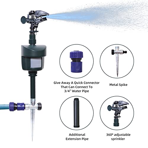 Inshow Outdoor Lawn Motion Sensor Water Sprinkler Motion Activated Sprinkler Cat, Rabbits, Birds, Dogs Repellent Outdoor Lawn Motion Sensor