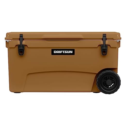 Driftsun 70qt Insulated Ice Chest - Heavy Duty, High Performance Roto-Molded Commercial Grade Cooler (Tan)