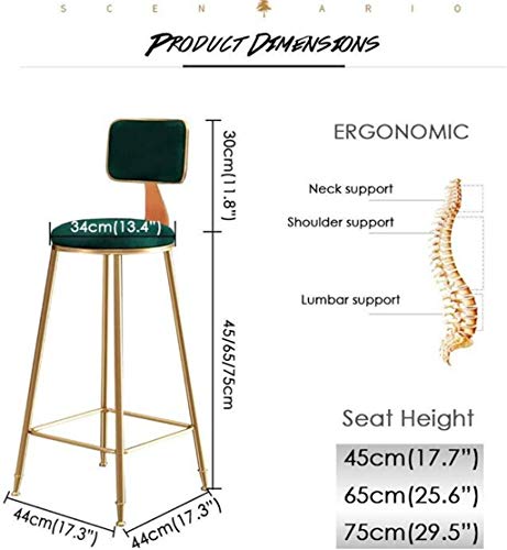 Tabouret de bar stable 200kg dossier confortable contre le mal de dos