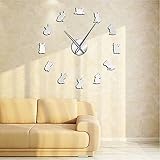 Français Bulldog DIY Horloge Murale Géante France Chien Domestique Grand Moderne Horloge Murale Montre Chien Amoureux Cadeau-47inch