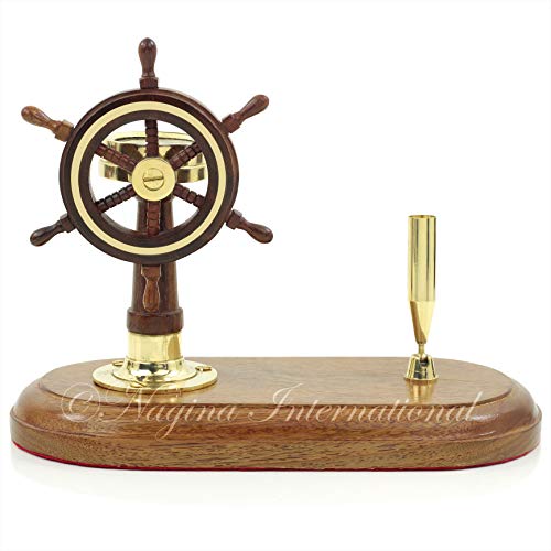 Nagina International Unique Nautical Pen Holder With Directional Telegraphic Compass | Premium Office Decor - Thumbnail 6