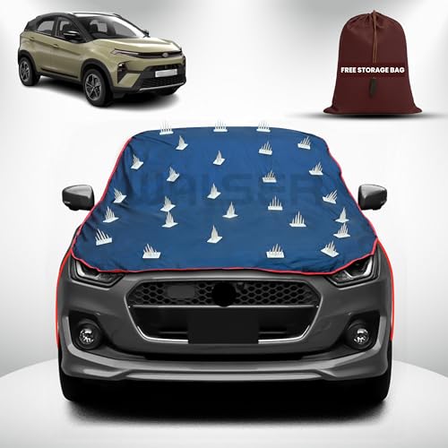 Image of WALSER Spike Car Cover for Tata Nexon | Anti-Climb Nail Guard for Dogs & Monkeys | Protects Bonnet, Roof & Dicky | UV, Dust & Snow Protection | Spike Cover with 4 Adjustable Hook