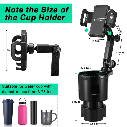 Car Cup Holder Expander Adjustable Base With Phone Mount This Hill 360° Rotation Cup Holder Cell Phone Holder For Car Compatible With Iphone/Samsung All Smartphones #TOP2