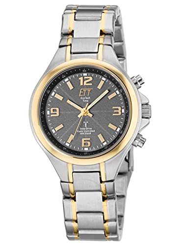ETT Eco Tech Time Funk Solar Damen Uhr Analog mit Edelstahl Armband ELS-11178-51M