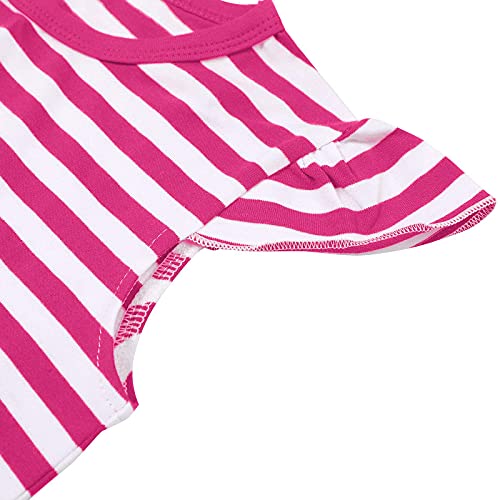 Image of LUKYCILD Baby Girls Summer Clothes Casual Clothing Suit Short Sleeve Striped T-Shirt +Pants