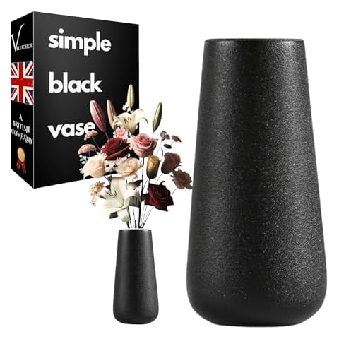Matte Black Ceramic Vase for Flowers Cover