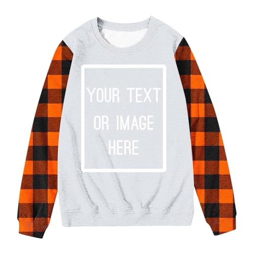 Personalizzato Felpa Stampa Lasciate Madre e Ragazze Ragazze - Maglia A Maniche Lunghe A Quadri Con Foto/Logo/Testo, Esclusiva Personalizzazione Personalizzata Per Natale Halloween, Madre-grigio, S