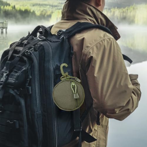 Belt Pouch with Clip Nylon Key Pouch Portable Outdoor Mini Zippered Change Purse Round Mens Coin Key Bag for Travel Sports2