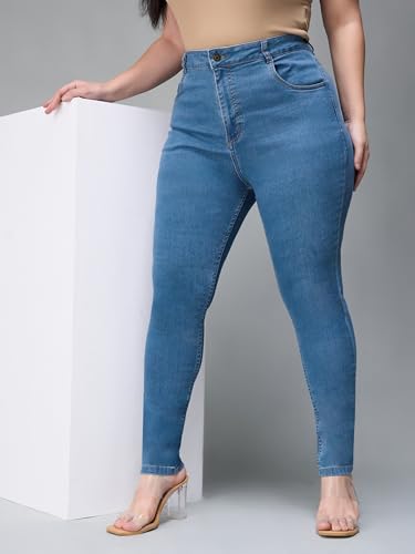 Image of Miss Chase A+ Women's Wide-Leg High Rise Regular Length Stretchable Denim Jeans