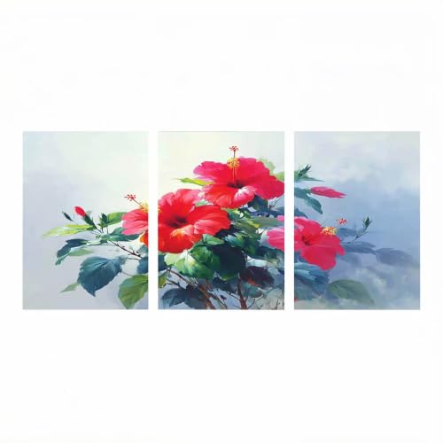 Diamond Painting Fleur Kit Complet 3 Pack Broderie Point de Croix Adulte 50x75cm