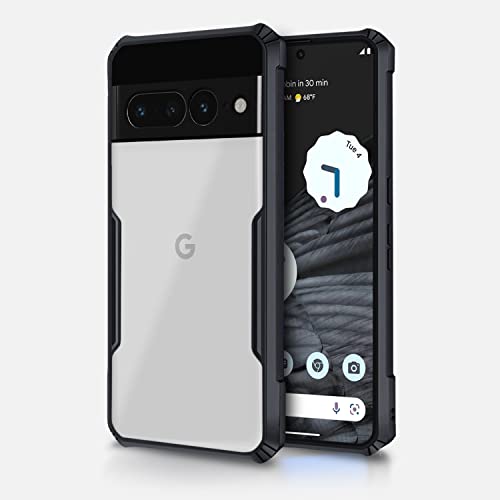 Image of Pikkme Google Pixel 7 Pro Back Cover | Crystal Clear Transparent Back | Ultra Hybrid | Full Camera Protection | Raised Edge | Bumper Back Case for Google Pixel 7 Pro (Black)