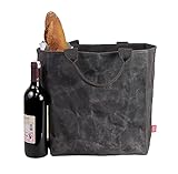 Large Waxed Canvas Canvas Tote Bag Grocery Tote Reusable Shopping Bag Classic Plain Canvas Tote Bag Vintage Style Canvas Bag Brown