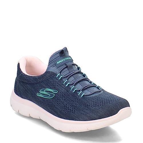 Skechers Women's Summits Fun Flare Sneaker, Navy/Multi=NVMT, 5.5 Wide