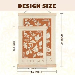 LUVADIAN Fall Wall Art Poster Neutral Autumn Hanger Frame Home Decorations Farmhouse Decor 12×16 Inches