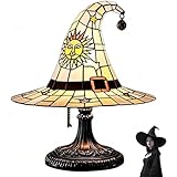 Hexenhut Lampen, handgemachte Gothic Hexenhut Lampen - 20 cm handgemachte Hexenhut Lampen aus Harz, Glasmalerei B 30CM