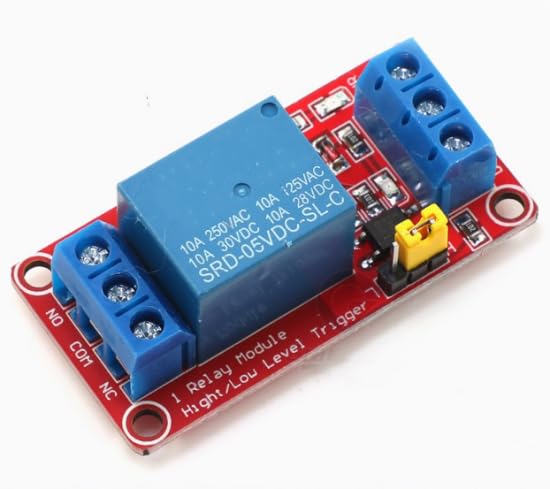 Relay Module with high and Low Level Trigger Development Board, optocoupler Isolation [(1 Channel 5V red Board)(5Pcs)]