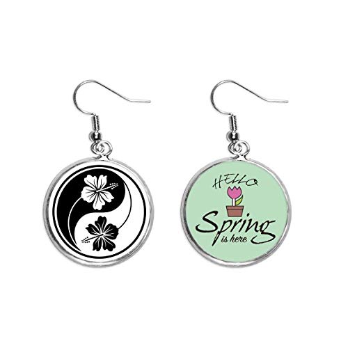 Pendientes de flor Yin Yang para lucir con estilo en tus eventos de primavera