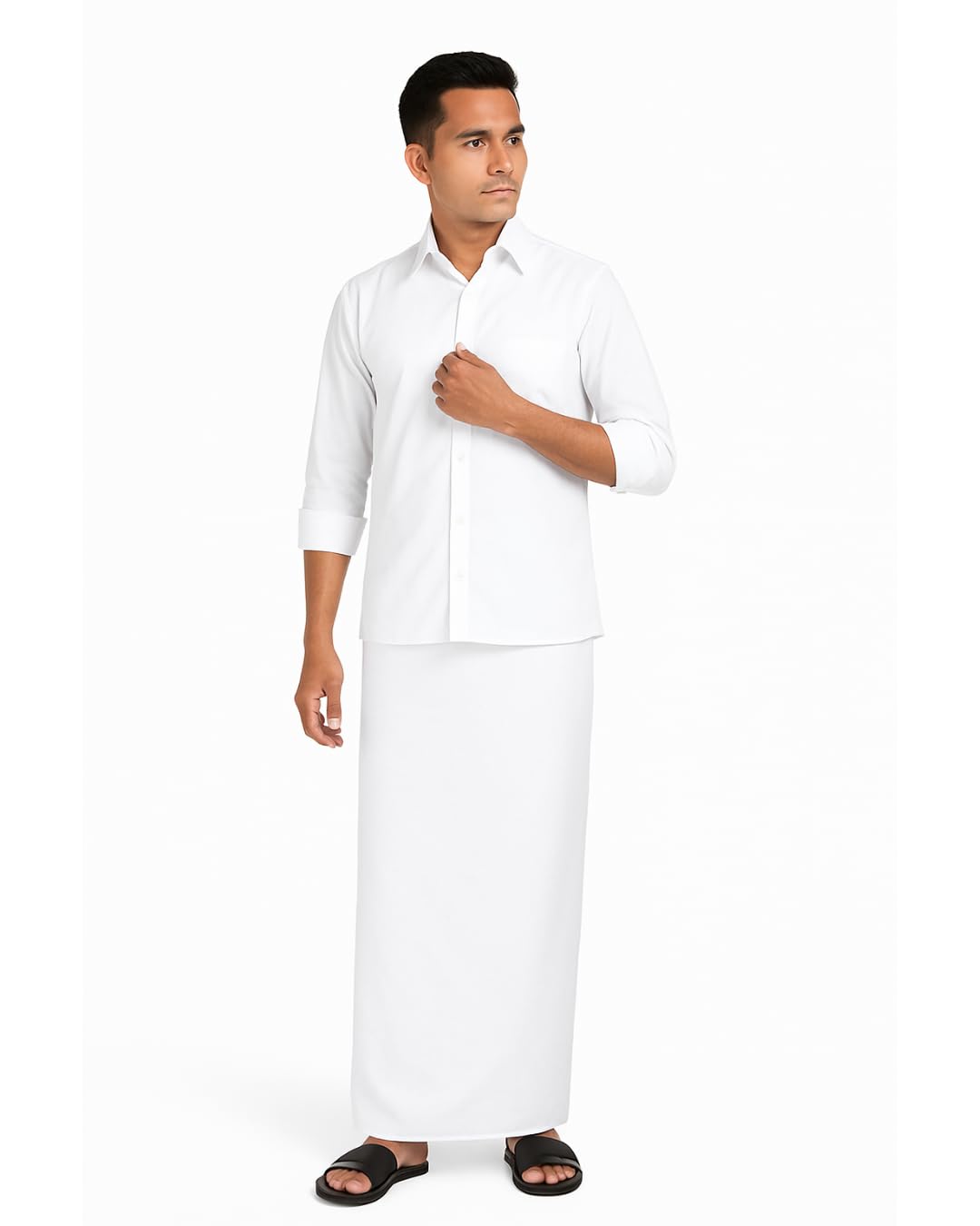 Cotton Yellow Plain Lungi for Men, 2 Meters Long, Stylish, Soft and Beautiful, Unstitched, Pack of 1-image-2