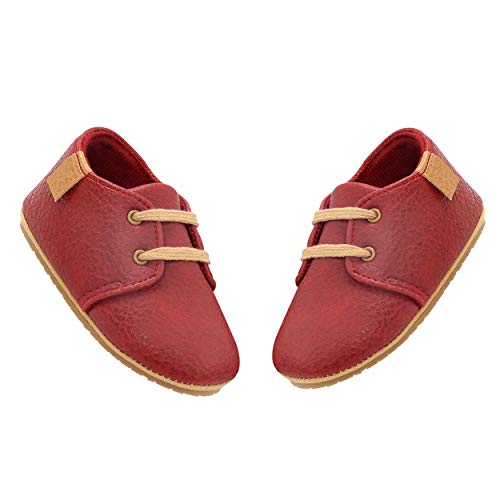 Children's Toddler Soft Soled Shoes, Baby's First Pair of Walking Shoes, Boys' and Girls' Non Slip Lace up Casual Shoes (0-1 Year Old)