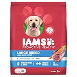 IAMS Proactive Health Large Breed Adult Dry Dog Food Lamb & Rice Recipe, 30 lb. Bag