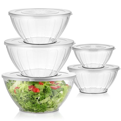 MOLIGOU 5 Pack Extra Large Mixing Bowls with Lids Set,