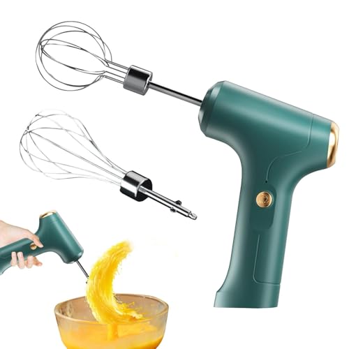 Batidora De Mano Eléctrica - Batidora De Mano De Acero Inoxidable | Batidor De Alimentos Recargable Por Usb Portátil De 24,6x16x4,5 Cm, Mezcladores Inalámbricos, Utensilio De Cocina Para Huevos, Masa,
