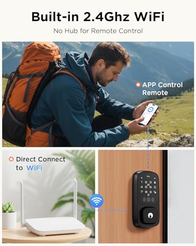 TCL Palm Vein Smart Lock D1 Pro Keyless Entry Door Lock for Front Door Wi Fi Keypad Deadbo - image 3