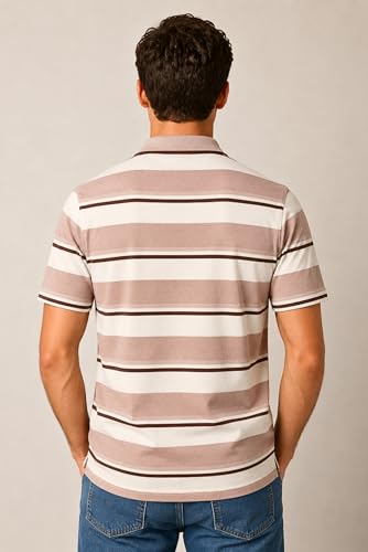 Image of SANE ORIGINALS Half Sleeve Polo T-Shirt for Men with Pocket || Stripe Collar and Pocket T-Shirt for Men Half Sleeves