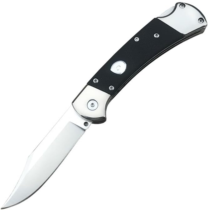 3'' 440C Clip Point Blade Black G10 Handle Back Lock Folder Opening,Camping EDC Tool Folding Pocket Knife Everyday Carry,Gift for Men