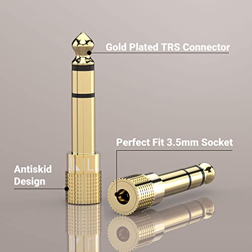 Cubilux adaptador audio 6.35mm a 3.5mm 6-pack miniatura 5