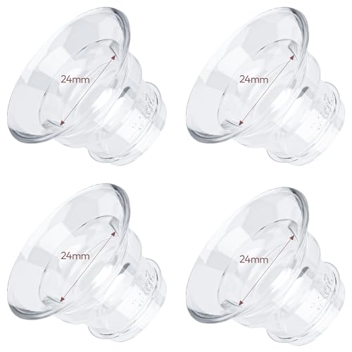Flange Inserts 4PCS 24mm for 28mm Flanges of Most Pumps, BPA Free Silicone Flange Inserts, Breastfeeding Pump Accessories