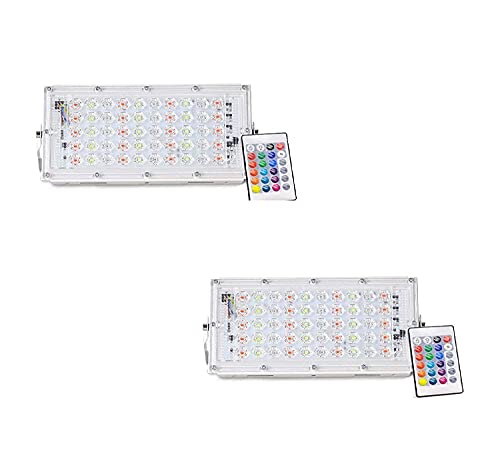 Image of Led Strip RSCT 50 Watt RGB Slim IP65 Metalled Flood Outdoor Light Multicolour Waterproof Brick (Pack of 2)