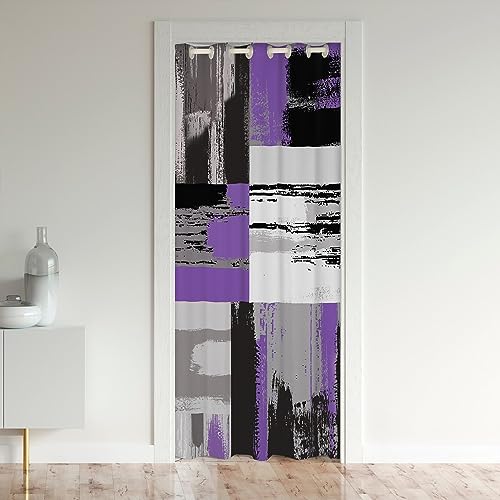 Rideau de porte abstrait géométrique pour placard lavable