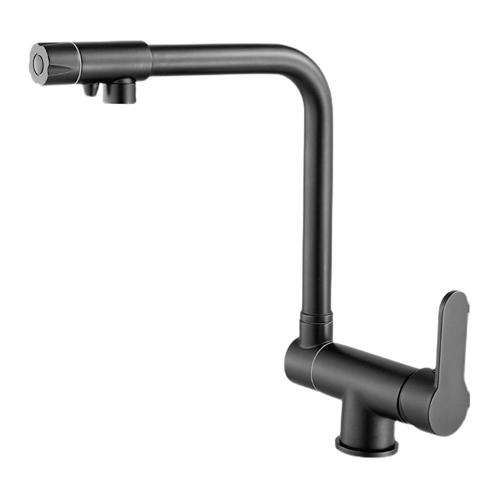 Robinet cuisine 3 voies noir pour système osmose inverse