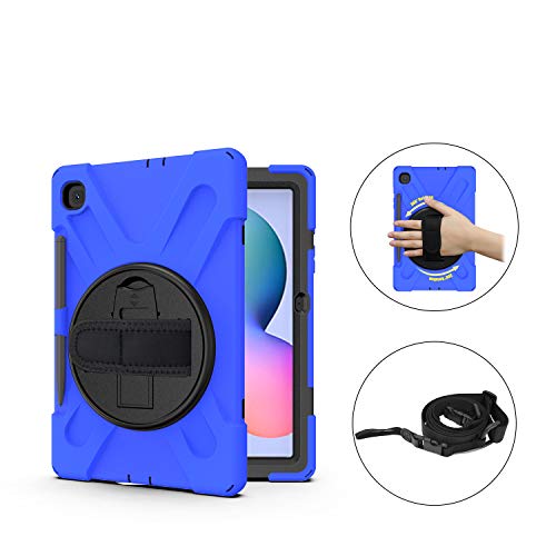 Kiq Shield Series Galaxy S6 Lite Case Heavy Duty Tablet Shockproof Rugged Tab S6 Lite Cover W/Stand Shoulder Strap For Samsung Galaxy Tab S6 Lite 10.4 Inch 2022/2020 P610/P613/P615/P619 - Dark Blue #TOP4